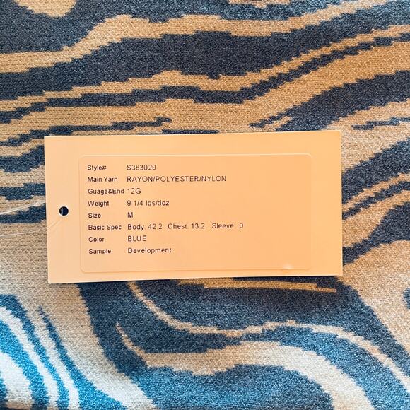 Westbridge Apparel Blue Abstract Zebra Knit Midi Dress  Prototype Sample Size M - Picture 6 of 6